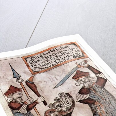 The Norse god Tyr losing his hand to the bound wolf, Fenrir by Icelandic School