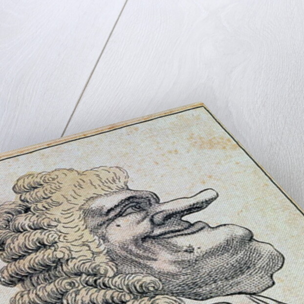 The very honourable Edmund Burke, private adviser to His Majesty, the British king, French caricature, c.1790 by French School