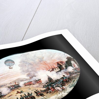 The French observation balloon 'L'Entreprenant' hovering above the Battle of Fleurus, 1794 by French School