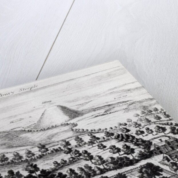 View from Avebury steeple of Silbury Hill by William Stukeley