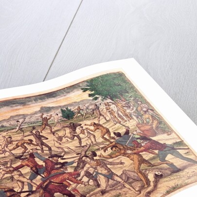 Pedro de Alvarado and his soldiers massacring the Aztecs, c.1520 by Theodor de Bry