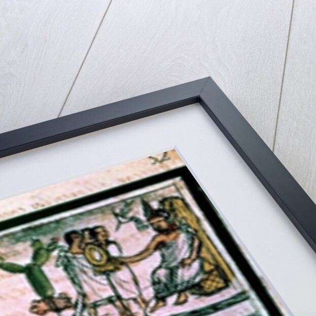 Aztec warriors engage in a ceremonial battle known as the Flowery War, in order to capture future victims for sacrifice by Spanish School