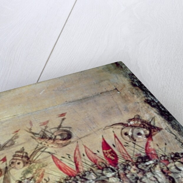 Cortes sinking his fleet off the coast of Mexico, 1518 by Spanish School