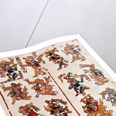 Mexican codex showing the genealogy of the Aztec civilisation by Mexican School