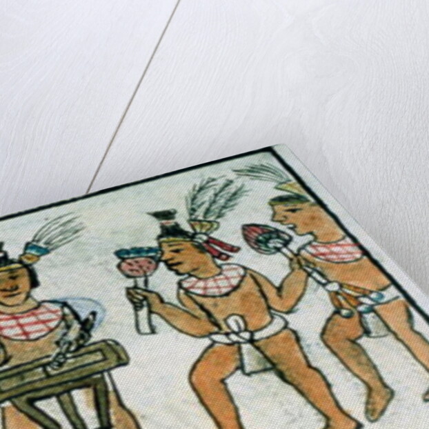 Ms Palat. 218-220 Book IX Aztec musicians from an account of Aztec crafts in Central Mexico by Spanish School