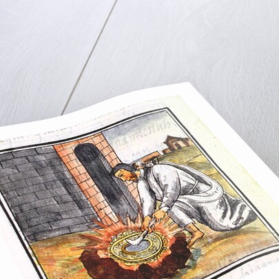 A European engaged in making a reliquary by Spanish School