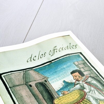 Ms Palat. 218-220 Book IX Aztec feather artisans at work by Spanish School