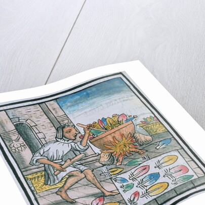 Ms Palat. 218-220 Aztec artisans dyeing feathers by Spanish School