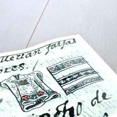 Ms Palat. 218-220 Book IX An Aztec merchant selling cloaks by Spanish School