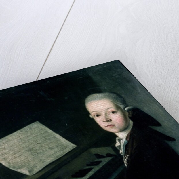 Portrait of Carl Graf Firmian at the piano, formerly thought to be Wolfgang Amadeus Mozart by Franz Thaddaus Helbling