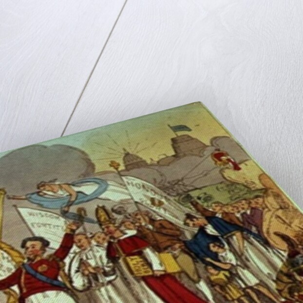 The Holy War - A Vision, satirical cartoon of the struggle for Catholic Emancipation in Ireland, 1826 by English School