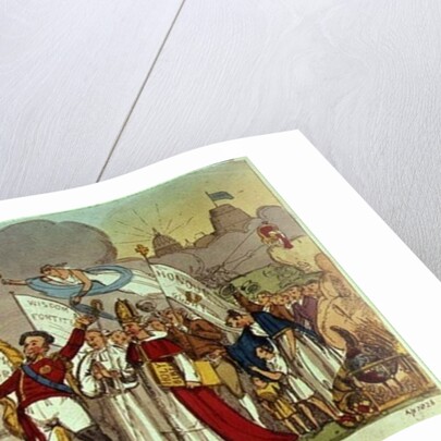 The Holy War - A Vision, satirical cartoon of the struggle for Catholic Emancipation in Ireland, 1826 by English School