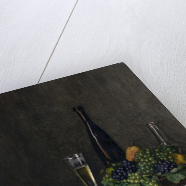 Still Life with Basket of Grapes, Walnuts and Knife, 1863 by Leon Bonvin