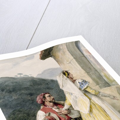 Italian peasants before a shrine, 1829 by Emile Jean Horace Vernet