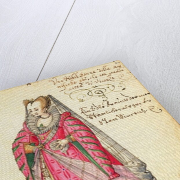 MS W.477 fol.20 'Noble Lady from Vincenza' from Kippell's 'Costume Book', c.1588 by Niclauss Kippell