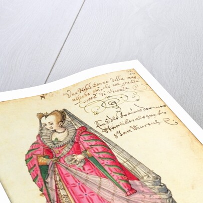 MS W.477 fol.20 'Noble Lady from Vincenza' from Kippell's 'Costume Book', c.1588 by Niclauss Kippell