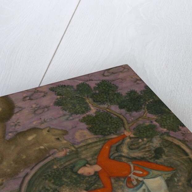 Detail of an illustration from 'Anvār-i Suhaylī, a collection of fables by Ḥusayn ibn ʿAlī', by Khashifi by Indian School
