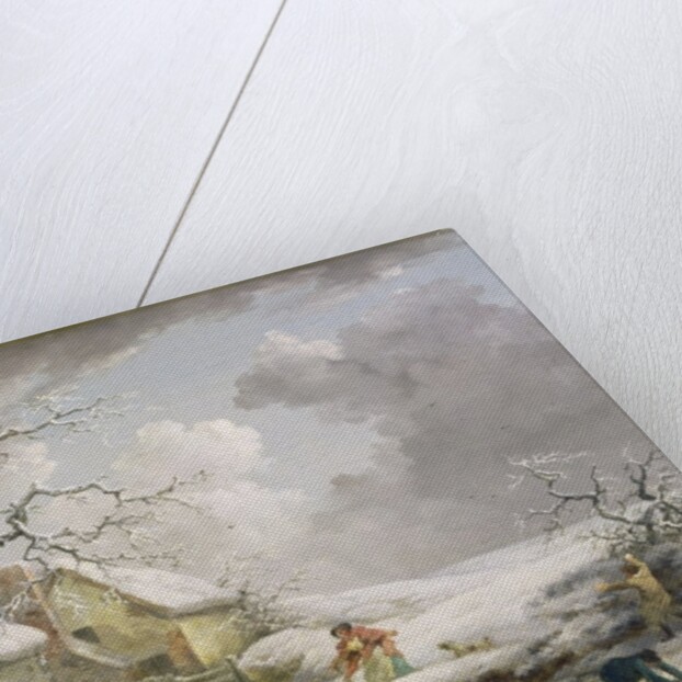 Winter Landscape with Men Snowballing an Old Woman, 1790 by George Morland