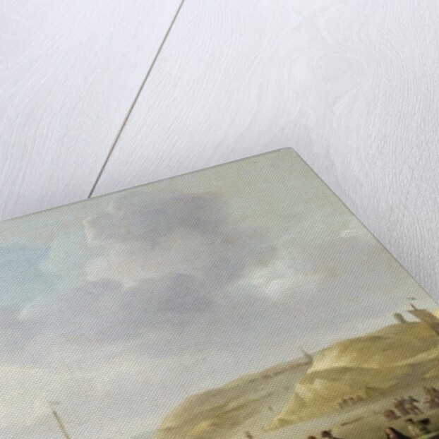 The Coast Near Scheveningen with Fishing Pinks on the Shore by Charles Brooking