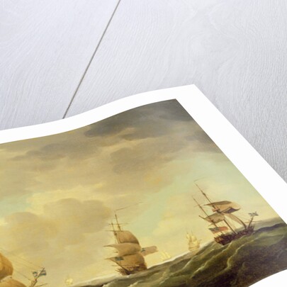 An English Flagship Under Easy Sail in a Moderate Breeze, c.1750 by Charles Brooking