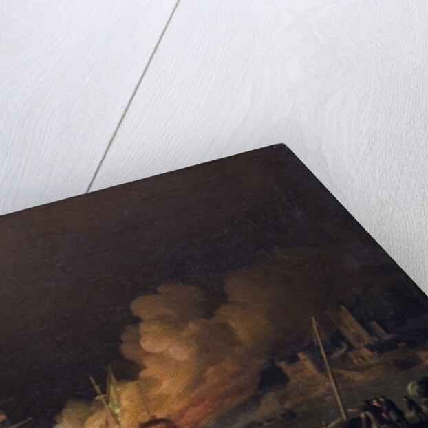 Ship on Fire at Night, c.1756 by Charles Brooking