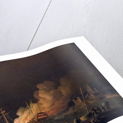 Ship on Fire at Night, c.1756 by Charles Brooking