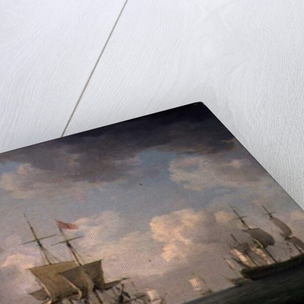 English Ships Under Sail in a Very Light Breeze by Charles Brooking