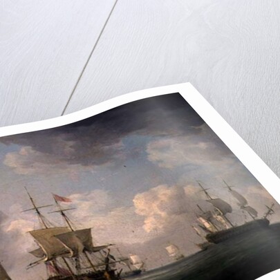 English Ships Under Sail in a Very Light Breeze by Charles Brooking