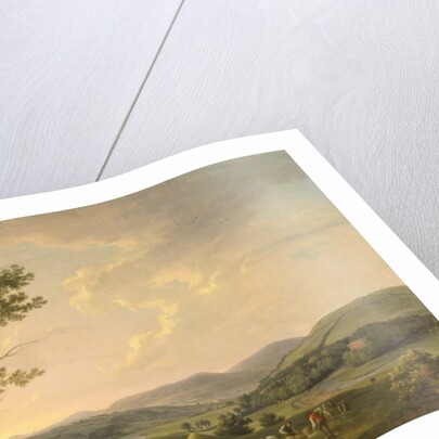 Landscape with Haymakers and a Distant View of a Georgian House, c.1780 by William Ashford