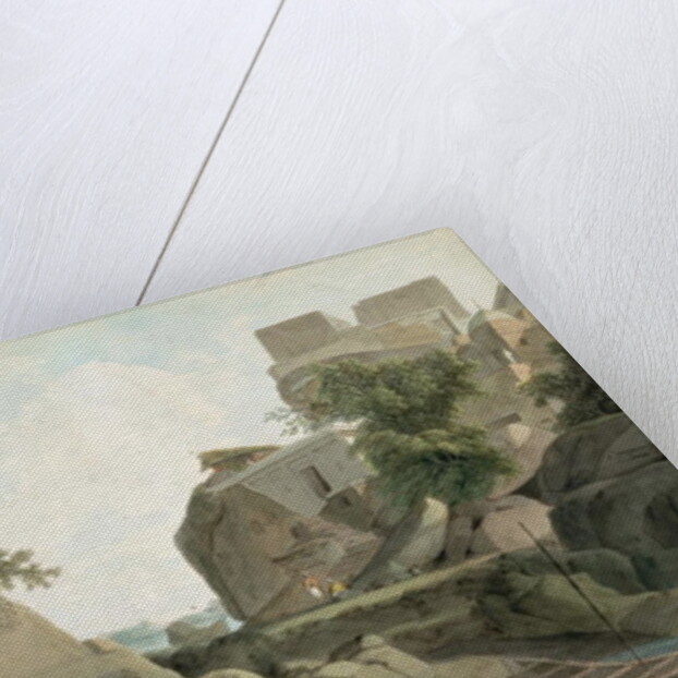 Fakir's Rock at Sultanganj, on the River Ganges, India, c.1790 by Thomas & William (1769-1837) Daniell