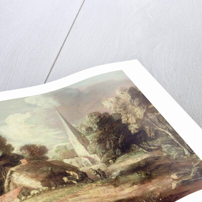 Landscape with a Church, Cottage, Villagers and Animals, c.1771-2 by Thomas Gainsborough