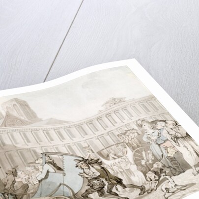 La Place des Victoires, Paris, c.1789 by Thomas Rowlandson