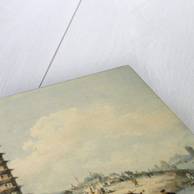 City of Lin Tsin, Shantung, with a view of the grand canal by William Alexander