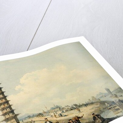 City of Lin Tsin, Shantung, with a view of the grand canal by William Alexander