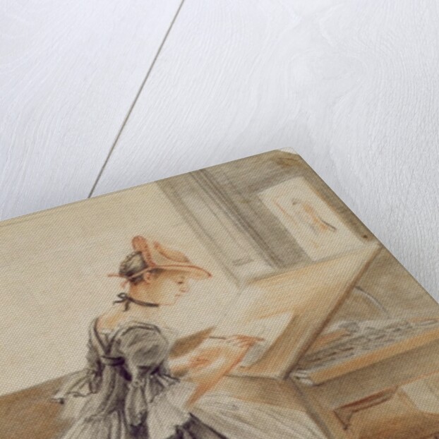 A Lady Copying at a Drawing Table, c.1760-70 by Paul Sandby