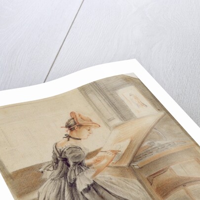 A Lady Copying at a Drawing Table, c.1760-70 by Paul Sandby