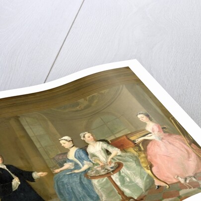 A Family Being Served with Tea, c.1740-45 by English School