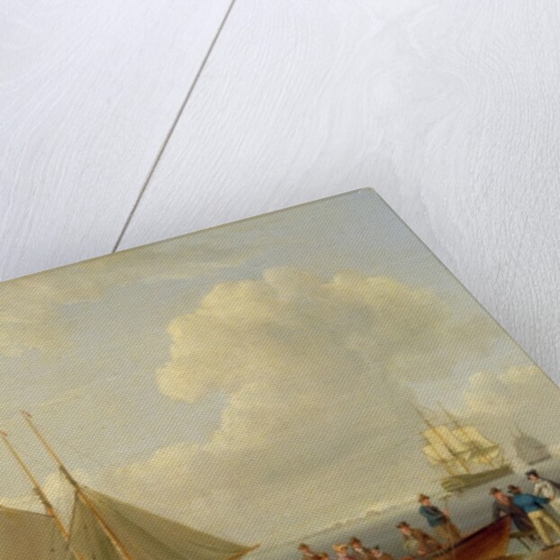 A Wherry Taking Passengers out to Two Anchored Packets, 1825 by William Anderson