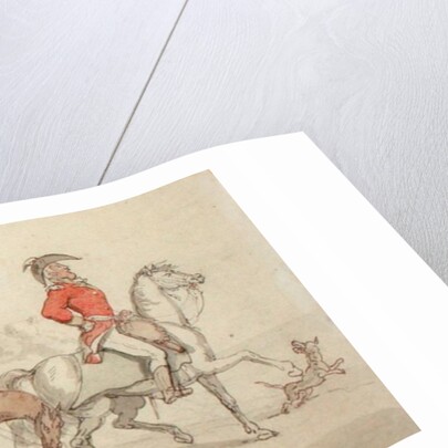 Illustrations for 'The Military Adventures of Johnny Newcome: 'Dashed with his suite for Santarem that night' by John Mitford by Thomas Rowlandson
