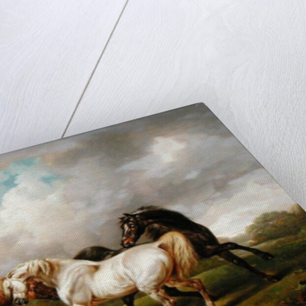 Three Horses in a Stormy Landscape by Charles Towne