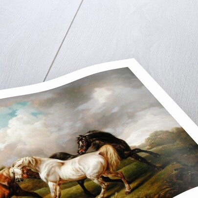 Three Horses in a Stormy Landscape by Charles Towne