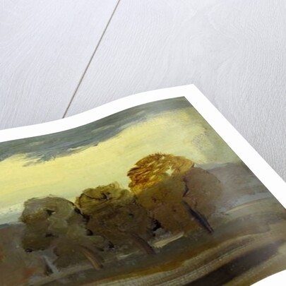 Landscape with Lake previously attributed to J.M.W. Turner and also attributed to Peter de Wint, 1828-29 by English School