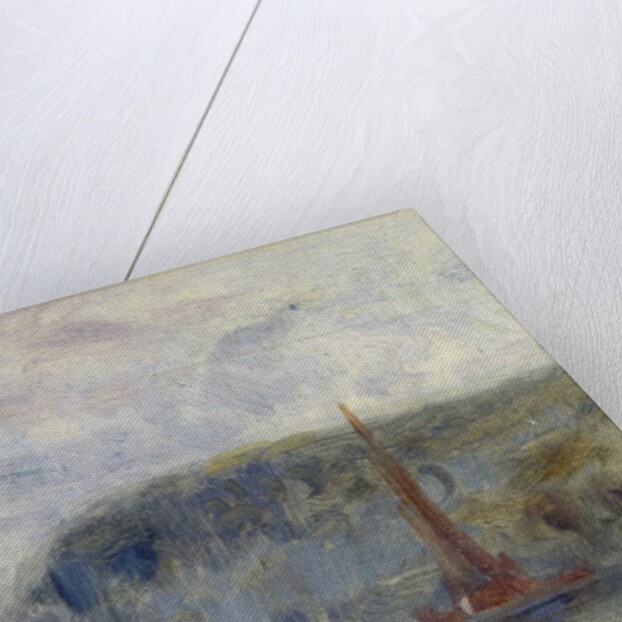 Coast with Cliffs and Boats previously attributed to J.M.W. Turner and also attributed to Peter de Wint by English School