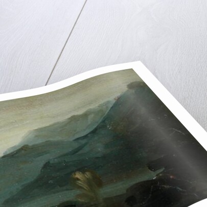 Mountainous Landscape with Figures and Cattle, previously attributed to J.M.W. Turner and also attributed to Peter de Wint, 1806-07 by English School