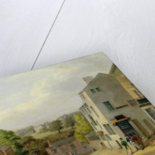 Street Scene in Chorley, Lancashire, with a View of Chorley Hall, c.1790-1817 by John Bird