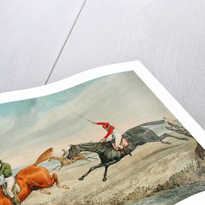 Steeplechasing: Three Riders Taking a Brook by Henry Thomas Alken