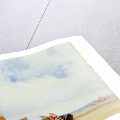 Beached Vessels and a Wagon near Trouville, c.1825 by Richard Parkes Bonington