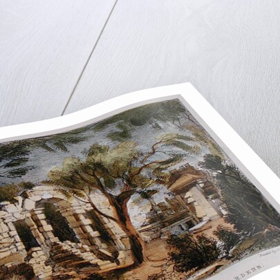 Entrance to the Cave, Richmond Gardens, plate 18 from 'Kew Gardens: A Series of Twenty-Four Drawings on Stone' by George Ernest (after) Papendiek