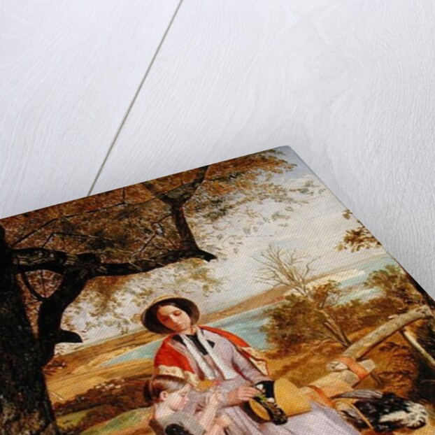 Mother and Child by a Stile, with Culver Cliff, Isle of Wight, in the distance, c.1849-50 by James Collinson