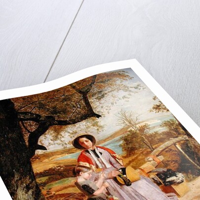 Mother and Child by a Stile, with Culver Cliff, Isle of Wight, in the distance, c.1849-50 by James Collinson